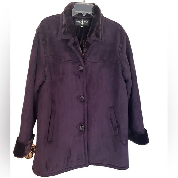 Baby Phat Vintage Y2K Rare Purple Suede/Faux Fur Lined Coat Size Large - Picture 1 of 8